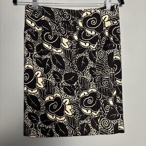 Tracy Reese Women’s 100% Wool Floral Mini Skirt Floral Roses Size 2 Anthro